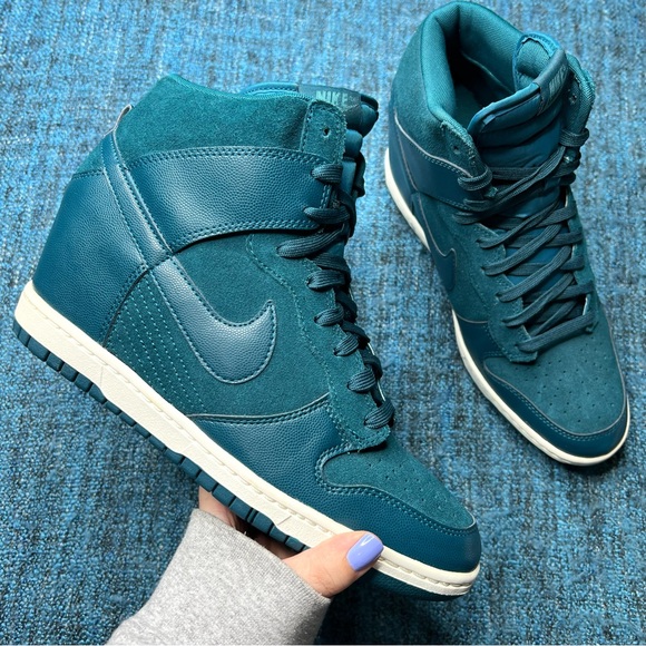 Nike Shoes - Nike Dunk Sky Hi Hidden Wedge Sneakers in Dark Sea Green
